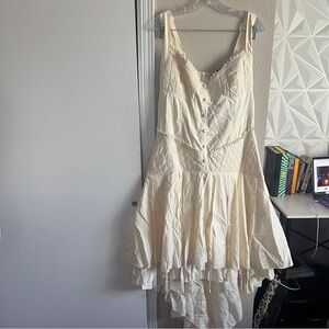 Heavy Red Couture Noir Ivory Cotton Corset Dress